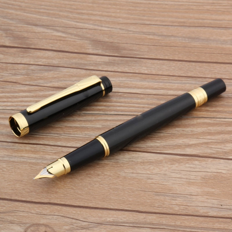 Ceramic BLACK Vintage Style Golden Medium nib Fountain Pen gift