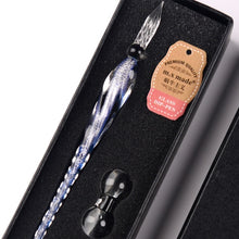 Load image into Gallery viewer, Crystal Glass Dip Pen Set with Non-carbon Ink