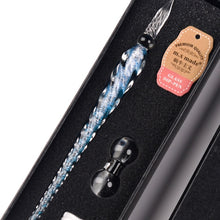 Load image into Gallery viewer, Crystal Glass Dip Pen Set with Non-carbon Ink