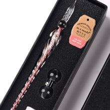 Load image into Gallery viewer, Crystal Glass Dip Pen Set with Non-carbon Ink