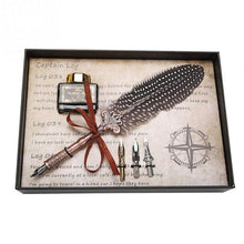 Load image into Gallery viewer, Classical Feather Dip Pen with Ink Bottle amd 3 nibs Gift Box