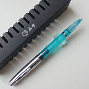 0.5mm Fine Nib Vacumatic Metal Fountain Pen + ABS Body Silver Cap
