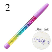 Load image into Gallery viewer, Cute 0.5mm Fairy Stick Ballpoint Pen Drift Sand Glitter Crystal Pen Rainbow Color Creative Ball Pen Kids Gift Novelty Stationery