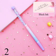 Load image into Gallery viewer, Cute 0.5mm Fairy Stick Ballpoint Pen Drift Sand Glitter Crystal Pen Rainbow Color Creative Ball Pen Kids Gift Novelty Stationery