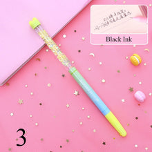 Load image into Gallery viewer, Cute 0.5mm Fairy Stick Ballpoint Pen Drift Sand Glitter Crystal Pen Rainbow Color Creative Ball Pen Kids Gift Novelty Stationery