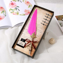 Load image into Gallery viewer, Retro Vintage Calligraphy Feather Dip Pen &amp; Ink Set