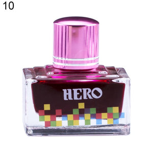 40ML 12 Colors Smooth Writing Fountain Pen Ink Glass Bottle School/Office Supplies