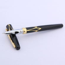 Load image into Gallery viewer, Golden red black  Fine  Nib Fountain Pen