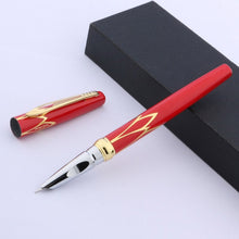 Load image into Gallery viewer, Golden red black  Fine  Nib Fountain Pen