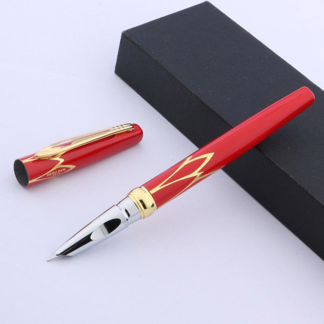 Golden red black  Fine  Nib Fountain Pen