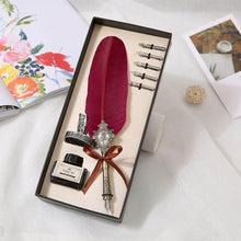Load image into Gallery viewer, Retro Vintage Calligraphy Feather Dip Pen &amp; Ink Set