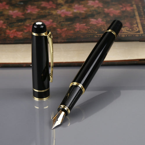 Hero Black With Golden Trim Standard F Nib Fountain Pen Gift